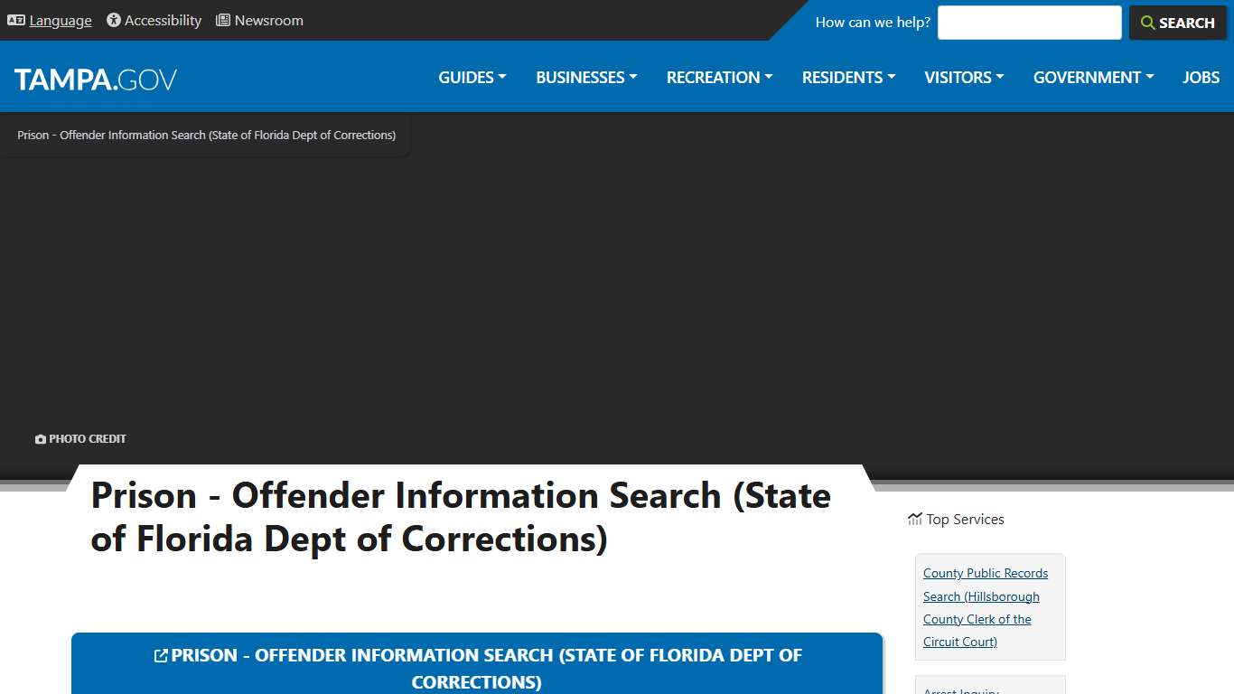 Prison - Offender Information Search (State of Florida Dept of Corrections) | City of Tampa