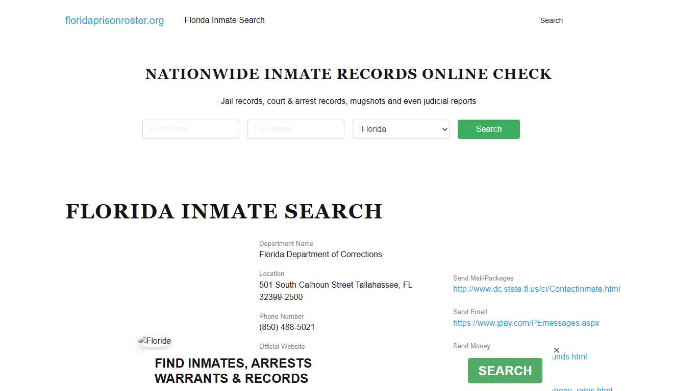 Florida Inmate Search - FL DOC Offenders Lookup