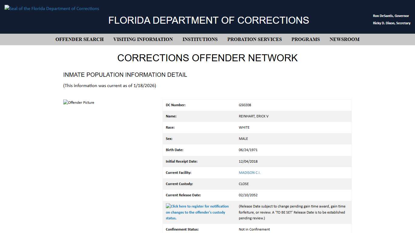 Inmate Population Information Detail